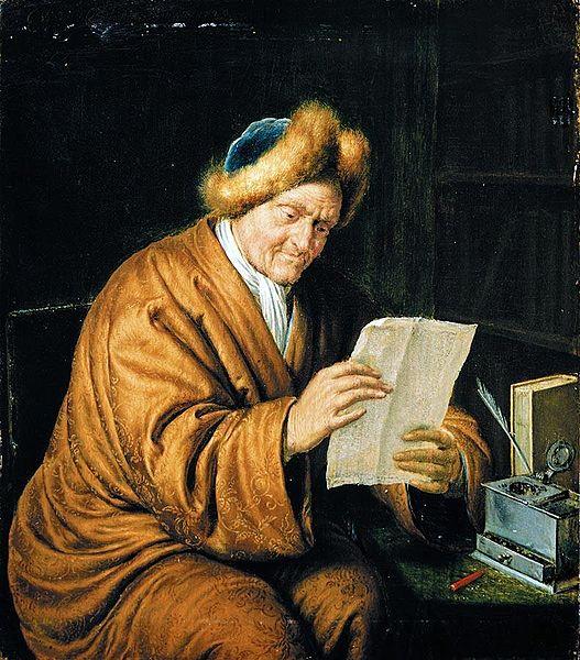 MIERIS, Willem van An Old Man Reading